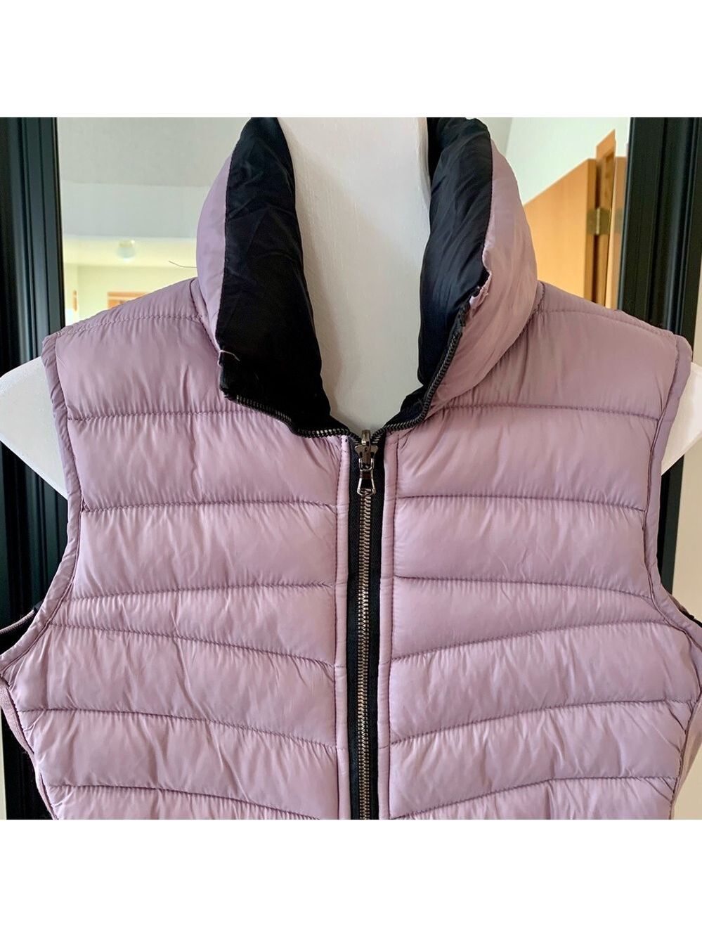 Love Me Now Lilac & Black Reversible Puffer Vest - Picture 2 of 5